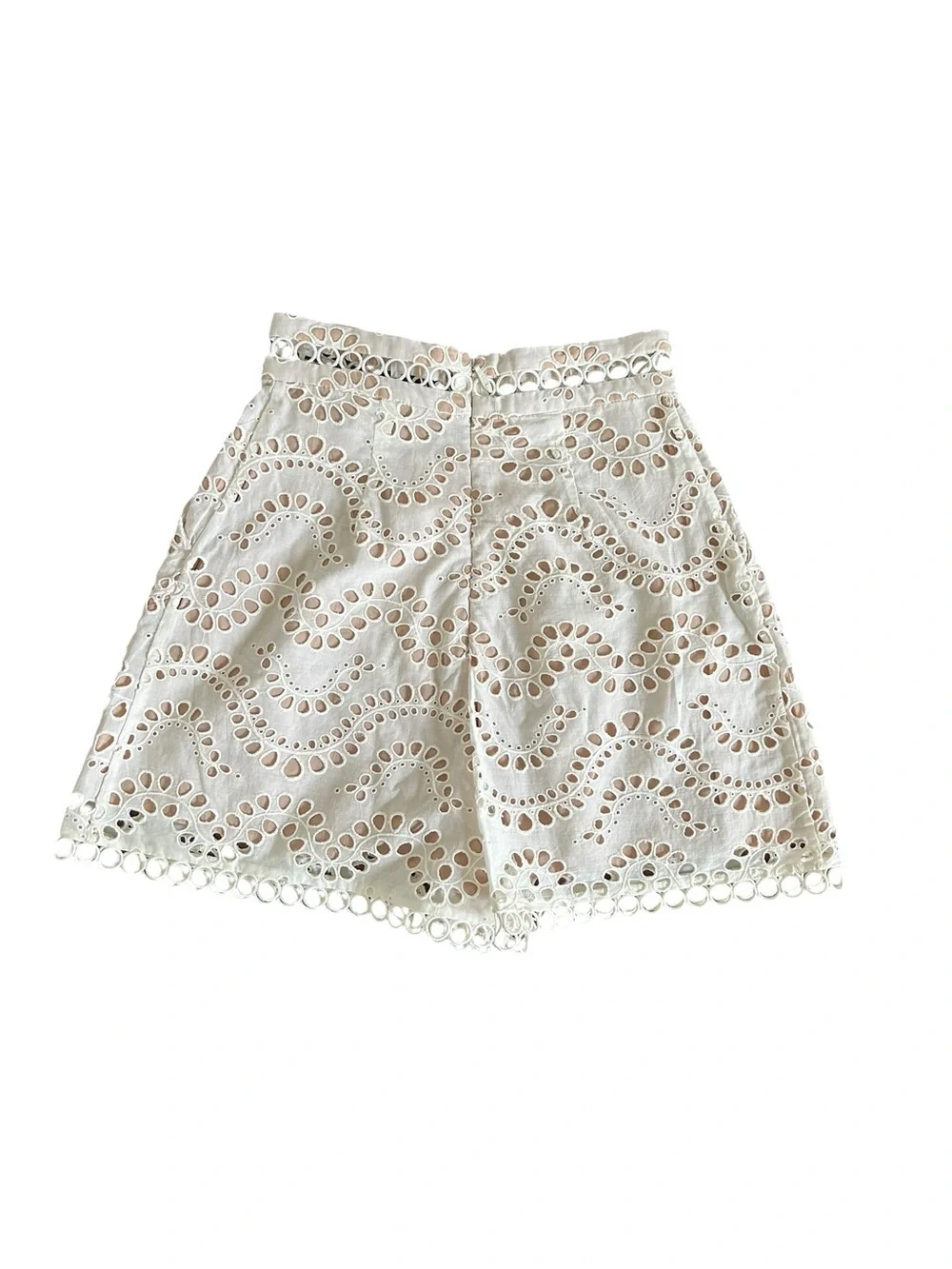 NWT Zimmermann Jaya Wave Scalloped Eyelet Short Size 0 US 2-4 Ivory - Picture 4 of 6